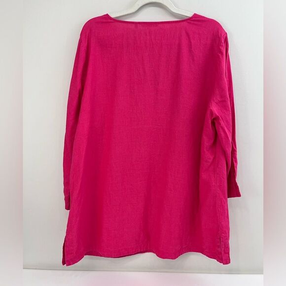 Soft Surroundings Saja 100% Linen Tunic Pink 1X - Picture 9 of 9
